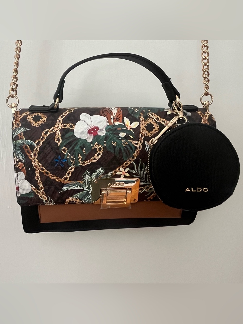 NWT Aldo Floral Tiger Chain Purse ⛓️🐅🌴